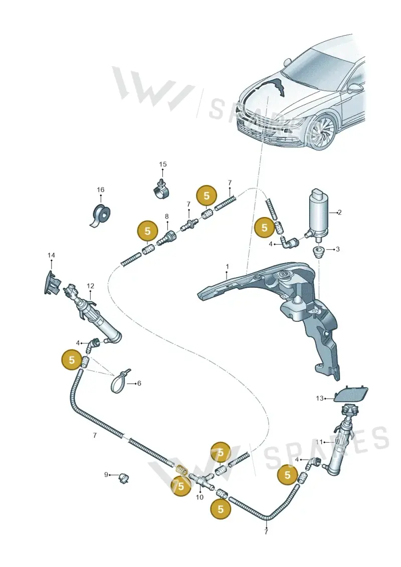 1J0955964F — Volkswagen Arteon (2017-2023) diagram 828955400, position 5
