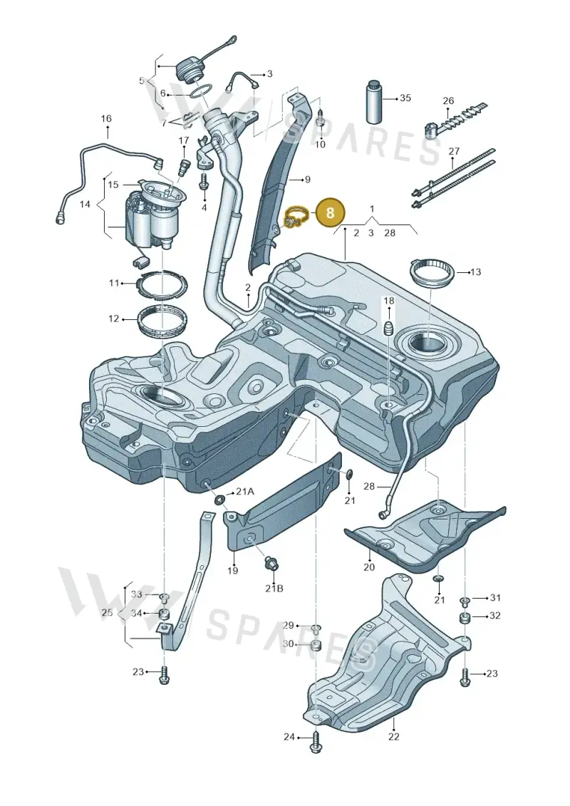 1J0957818C — Audi A7 Sportback (2014-2018) diagram 711201000, position 8
