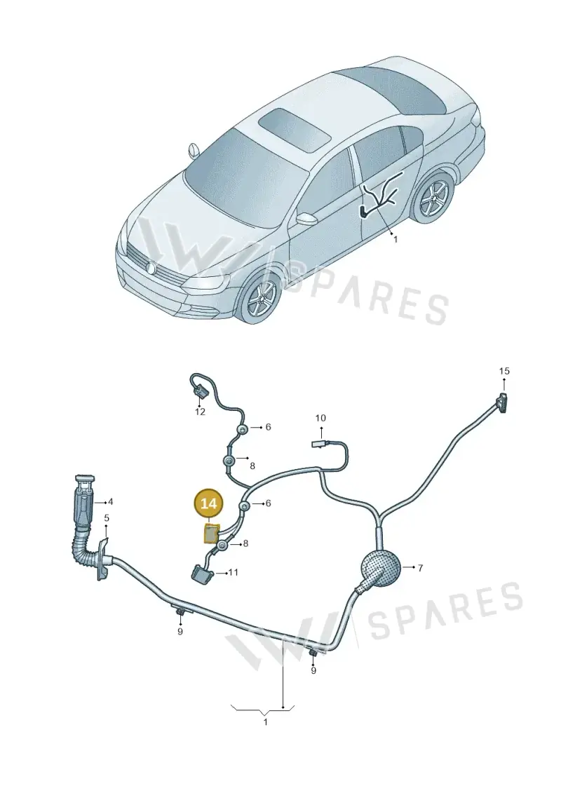 1J0959383B — Volkswagen Jetta 2.0 (2015-2015) diagram 789972350, position 14