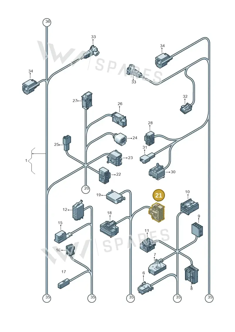 1J0962624A — Volkswagen Scirocco 2.0 (2014-2017) diagram 651971830, position 21