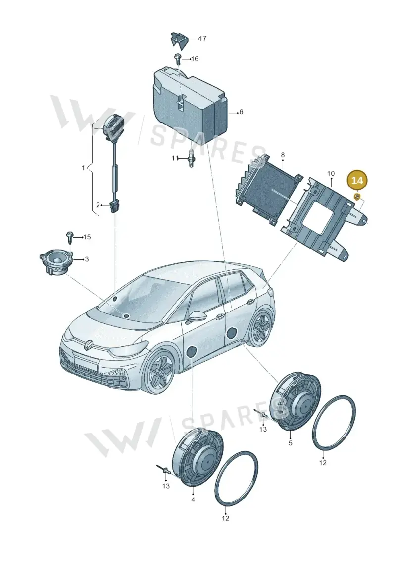 1J0971254 — Volkswagen ID.3 Pro (2019-2024) diagram 10a035035, position 14