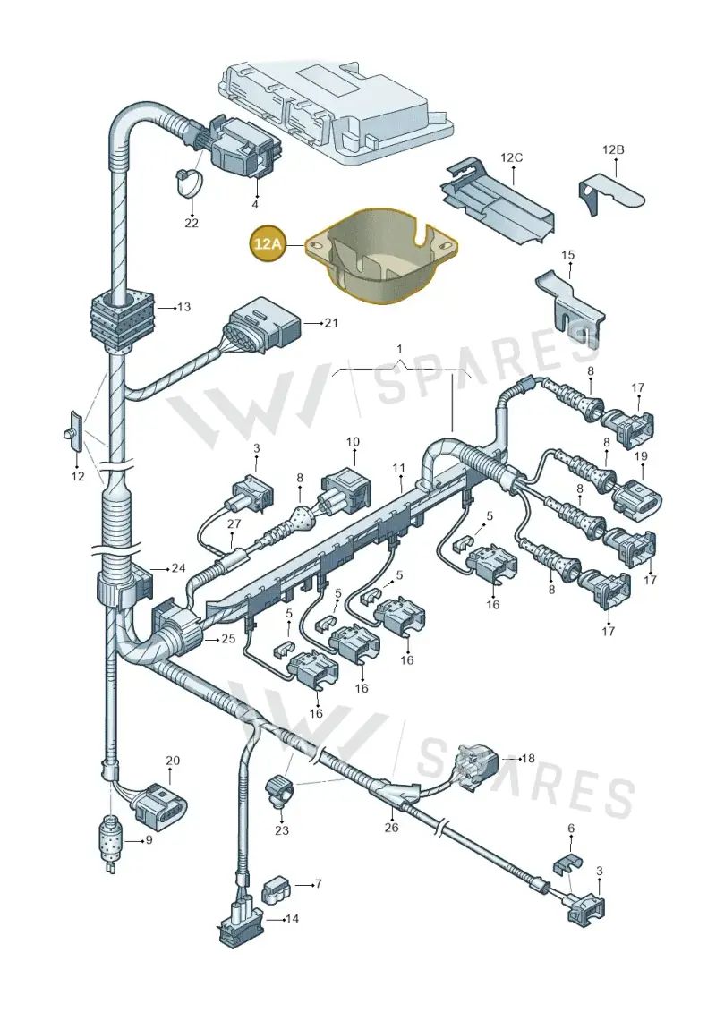 1J0971830P — SEAT TOLEDO/LEON/LEON-4 (2001-2006) diagram 194971050, position 12A