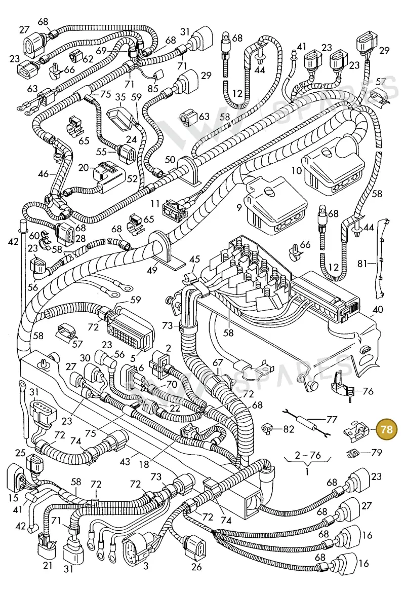 1J0971830P — Volkswagen POLO (2001-2005) diagram 225971800, position 78