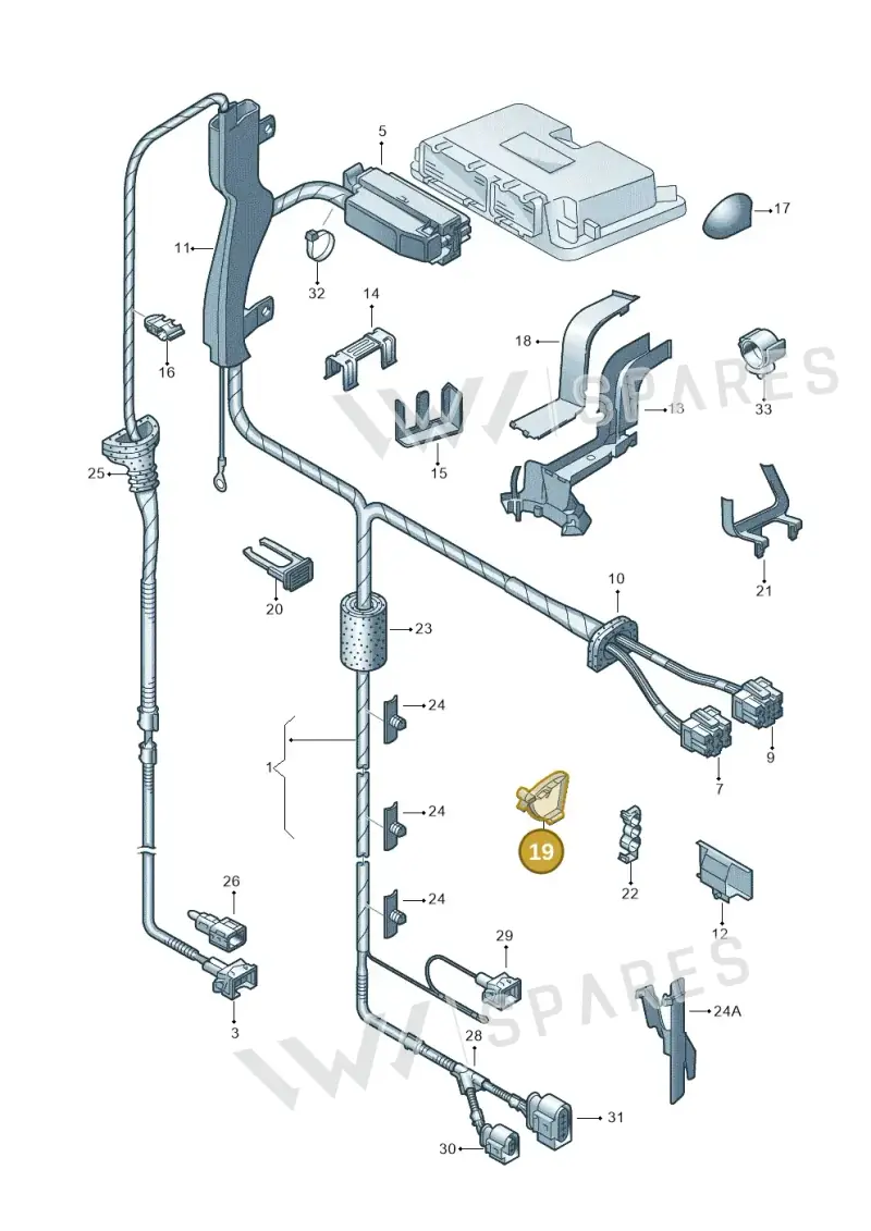 1J0971843 — Volkswagen New Beetle Cabrio. (2003-2005) diagram 203971200, position 19