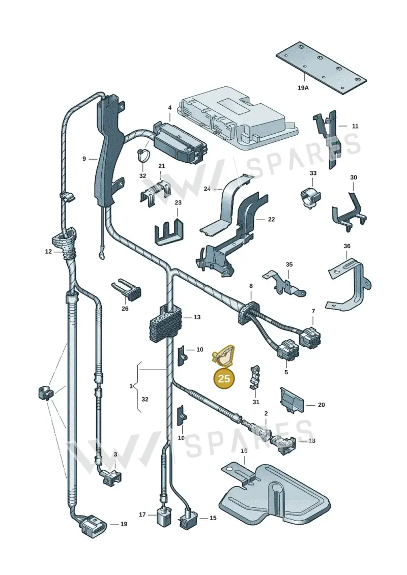 1J0971843 — Volkswagen New Beetle (2001-2005) diagram 203971230, position 25