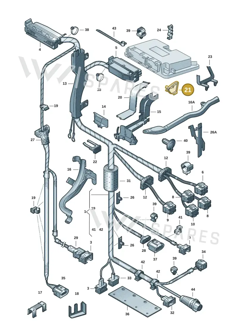 1J0971843 — Volkswagen New Beetle Cabrio. (2003-2005) diagram 203971250, position 21