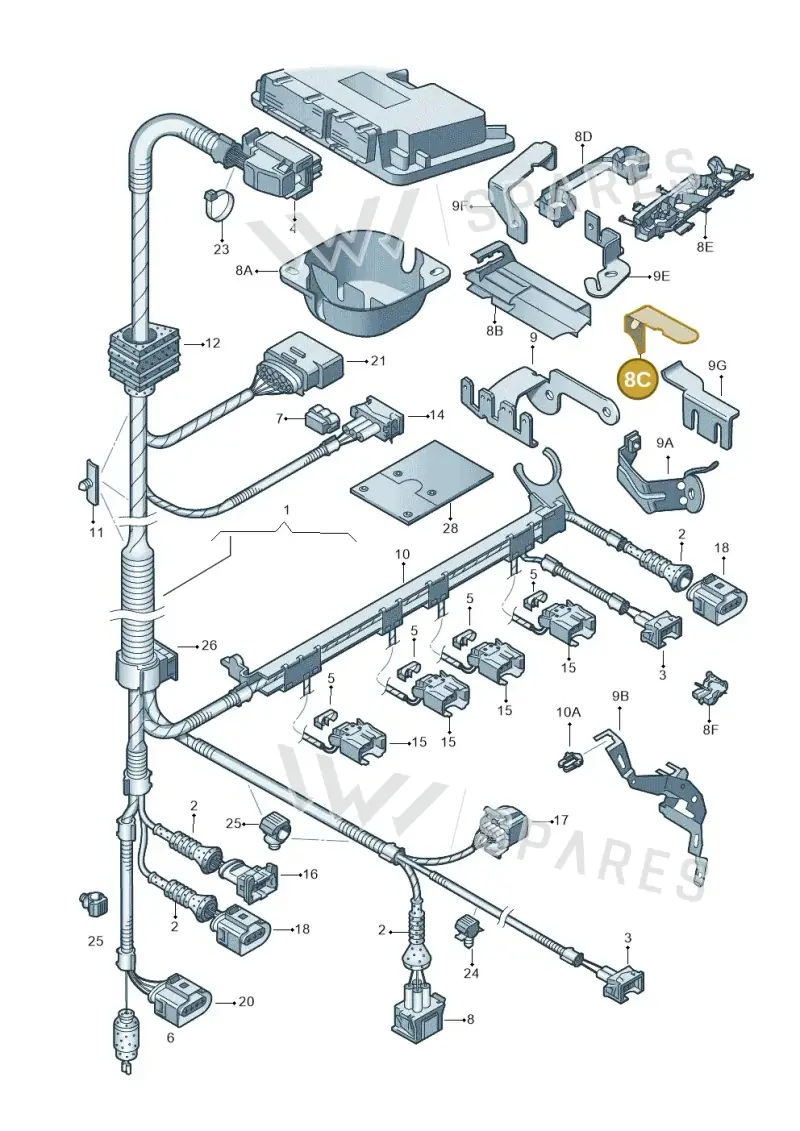 1J0971858A — Volkswagen New Beetle             06> (2005-) diagram 203971020, position 8C