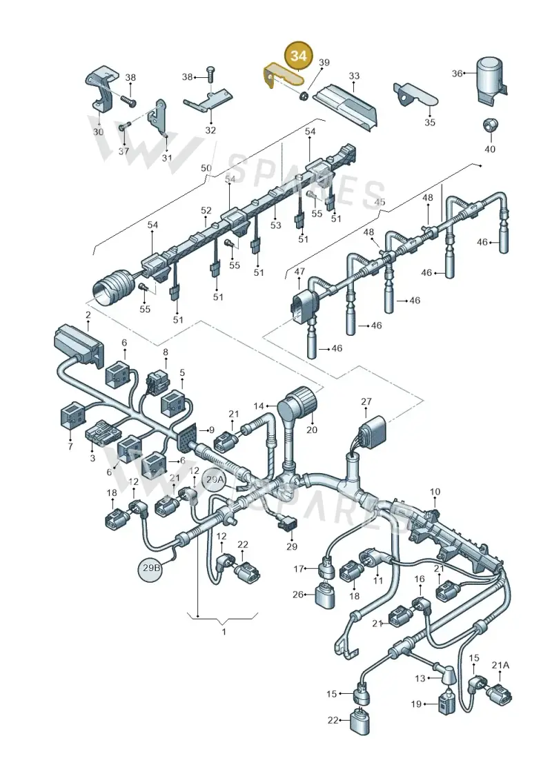 1J0971858A — Volkswagen Transp. caravelle (2008-2009) diagram 410971050, position 34