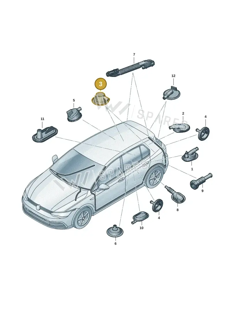 1J0971903 — Volkswagen Golf 2.0 BlueMotion (2019-2024) diagram 5h0971092, position 3