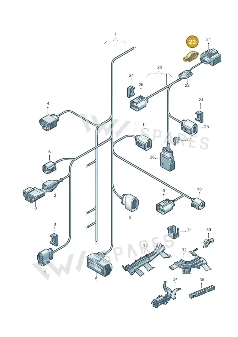1J0971921F — Volkswagen Touran 1.9 (2008-2010) diagram 477971450, position 23