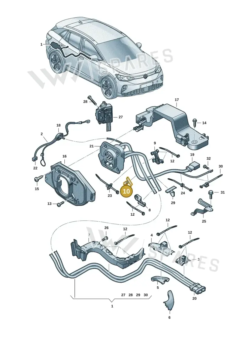 1J0971930G — Volkswagen ID.4 Pro (2020-2023) diagram 11a970005, position 10