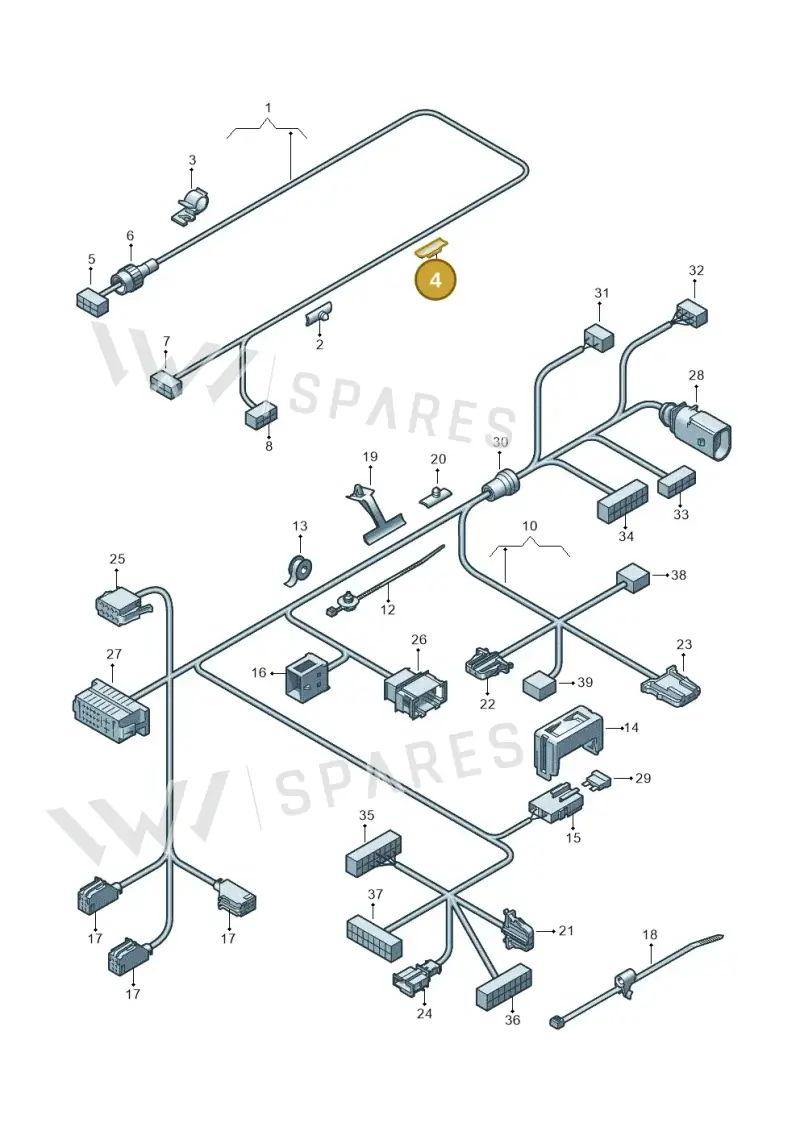 1J0971930K — Volkswagen Passat saloon (2010-2015) diagram 656972180, position 4