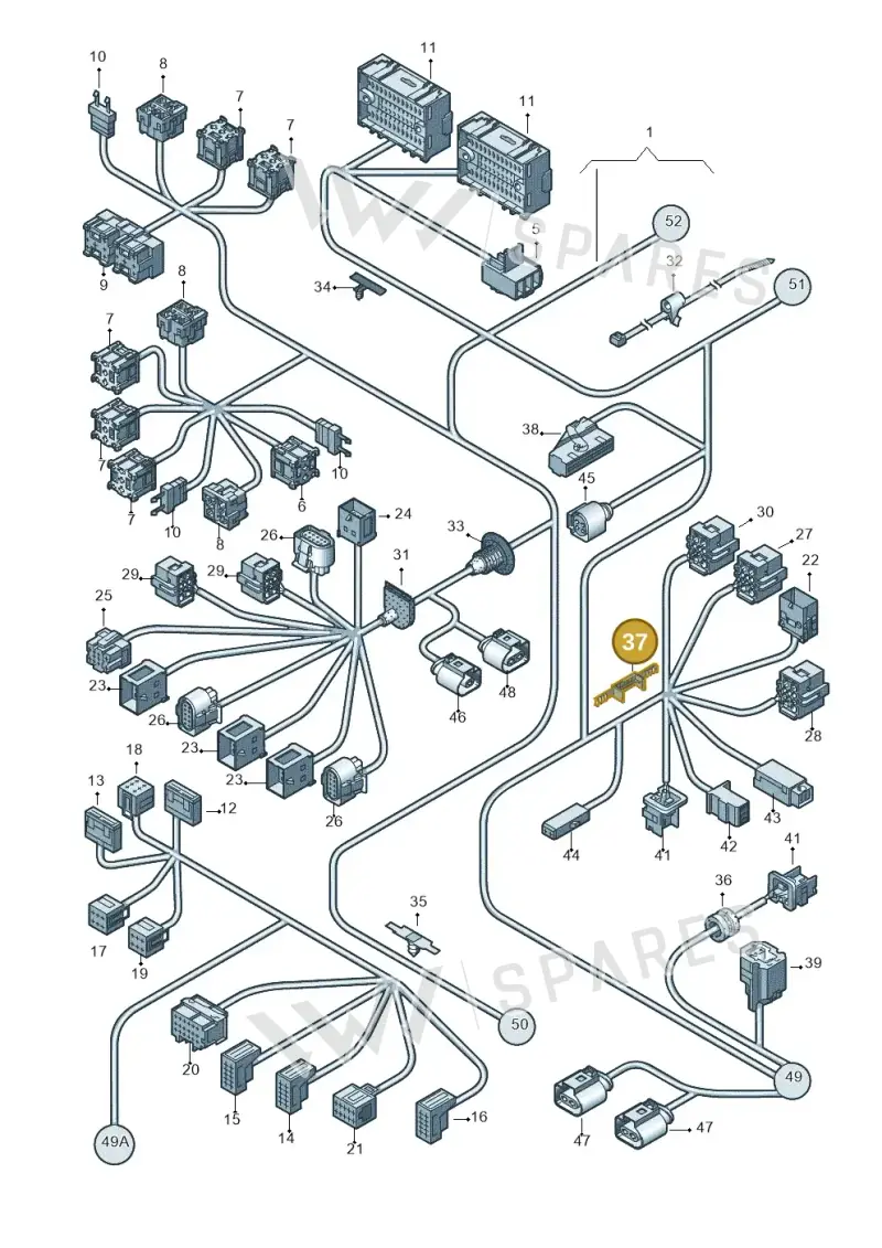 1J0971930N — Volkswagen Transp. caravelle (2008-2009) diagram 410971820, position 37