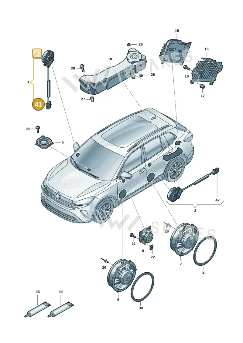 1J0971972 — Volkswagen Tiguan 2.0 (2023-) diagram 57x035350, position 41
