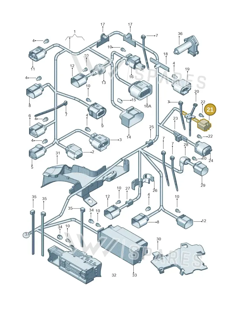 1J0972483A — Volkswagen Jetta 1.4 (2013-2015) diagram 775971800, position 21
