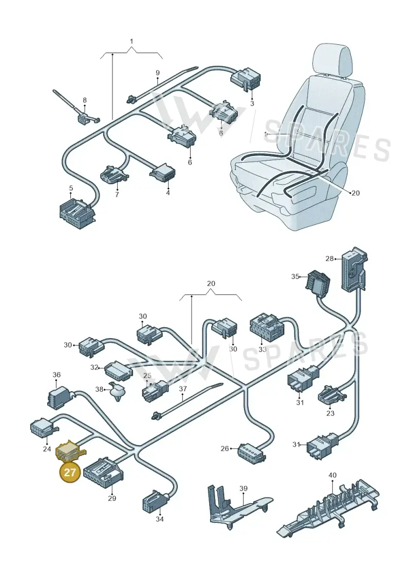 1J0972723 — Volkswagen Transport. multivan (2019-2024) diagram 861972270, position 27