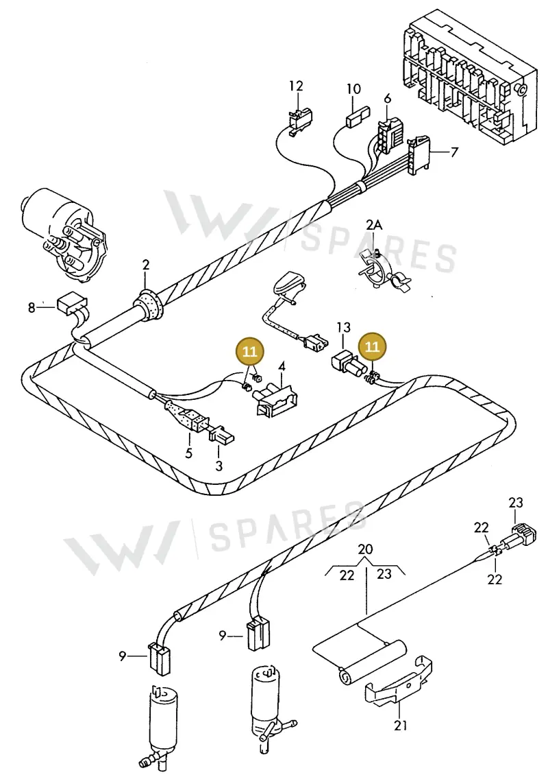 1J0972741A — Volkswagen 701 platform diagram 117972080, position 11