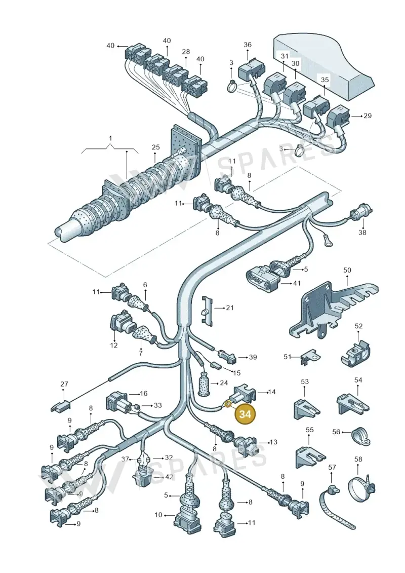 1J0972741A — Volkswagen PASSAT/4MOTION/W8 (2002-2005) diagram 156971100, position 34