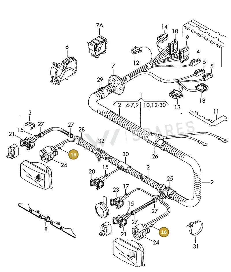 1J0972741A — Volkswagen 701 platform diagram 179971120, position 16