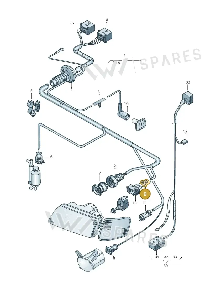 1J0972741B — Volkswagen PASSAT/4MOTION/W8 (2002-2005) diagram 157971400, position 9