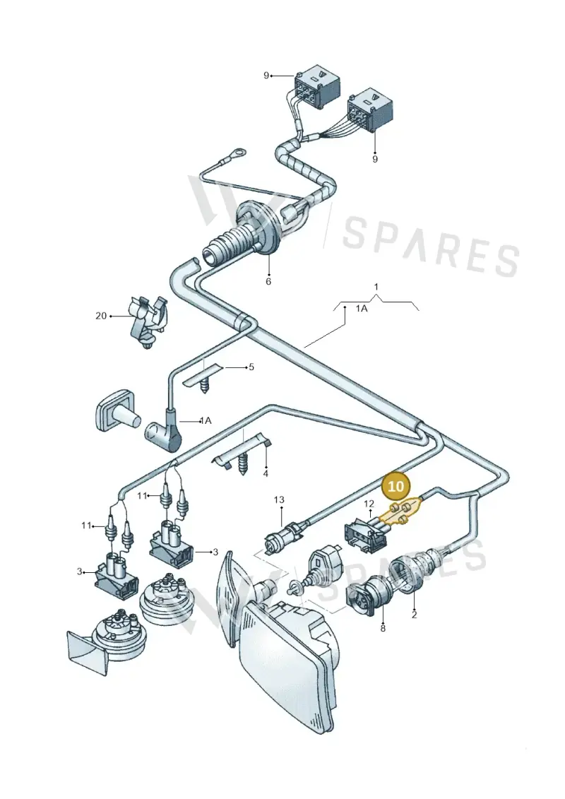 1J0972741B — Volkswagen PASSAT/4MOTION/W8 (2002-2005) diagram 157971440, position 10