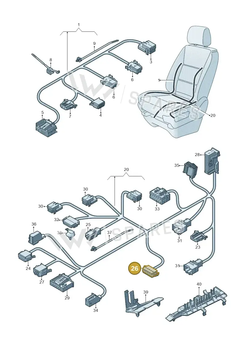 1J0972775 — Volkswagen Transport. multivan (2019-2024) diagram 861972270, position 26