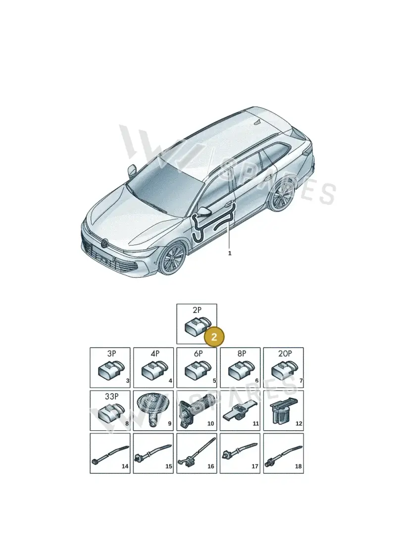 1J0972923 — Volkswagen Passat estate (2023-) diagram 3j0972300, position 2