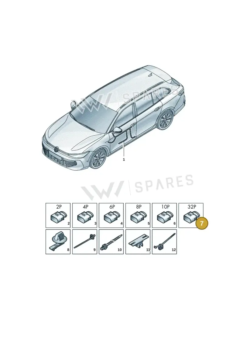 1J0972977D — Volkswagen Passat estate (2023-) diagram 3j0972310, position 7