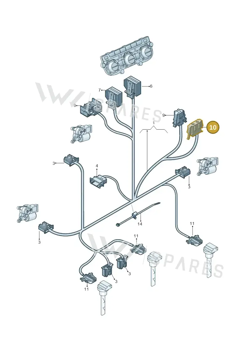 1J0973115A — Volkswagen Caravelle (2015-2019) diagram 861972600, position 10