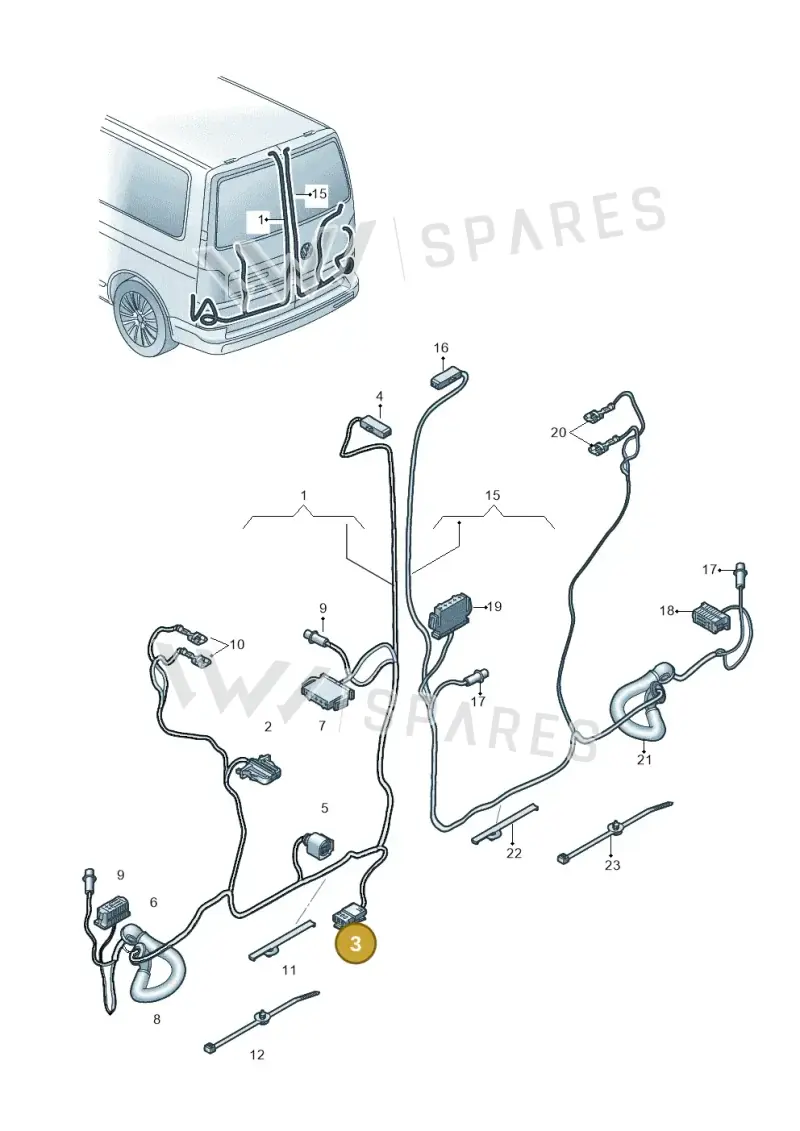 1J0973115A — Volkswagen Caravelle (2015-2019) diagram 861972830, position 3
