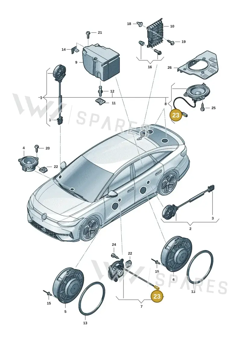 1J0973119 — Volkswagen ID.7 Limousine Pro (2023-) diagram 14b035350, position 23