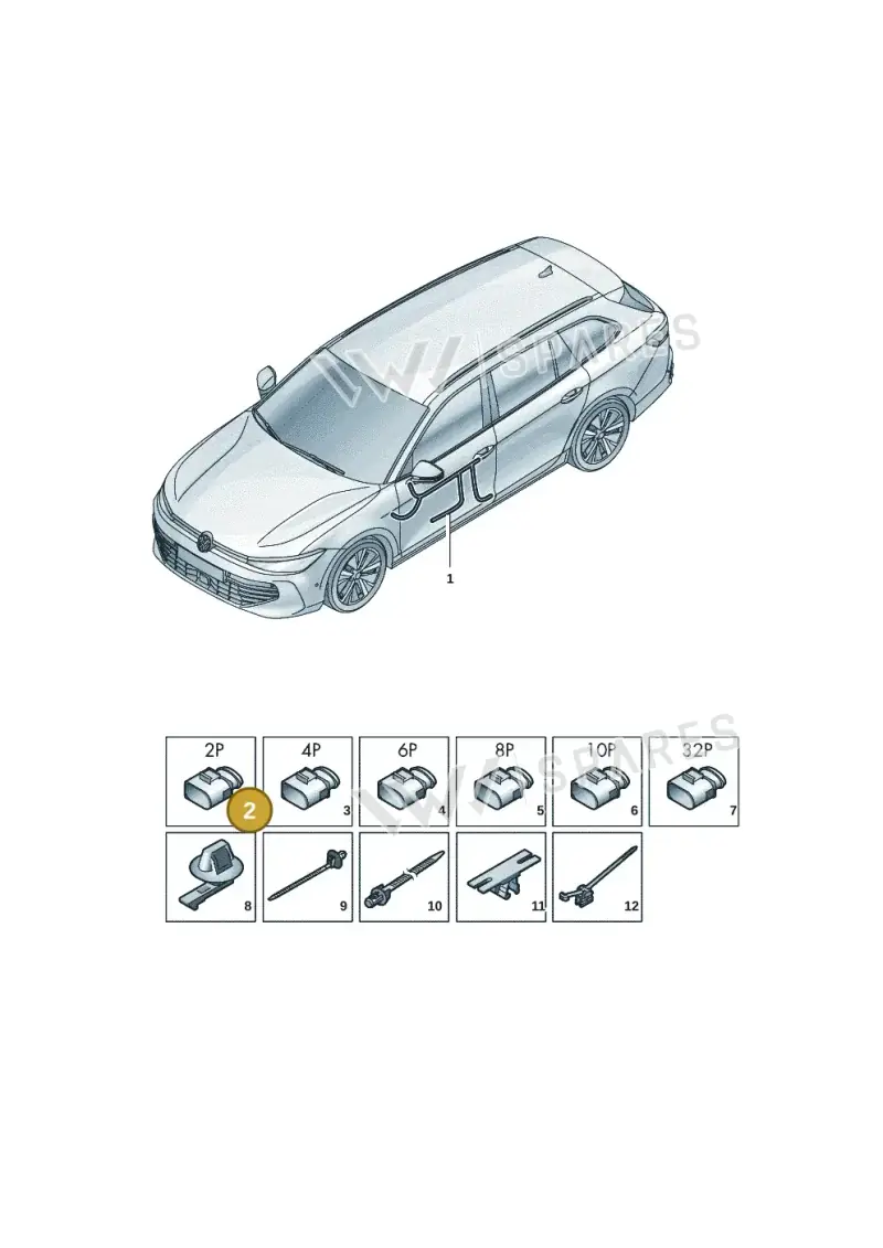 1J0973119 — Volkswagen Passat estate (2023-) diagram 3j0972310, position 2