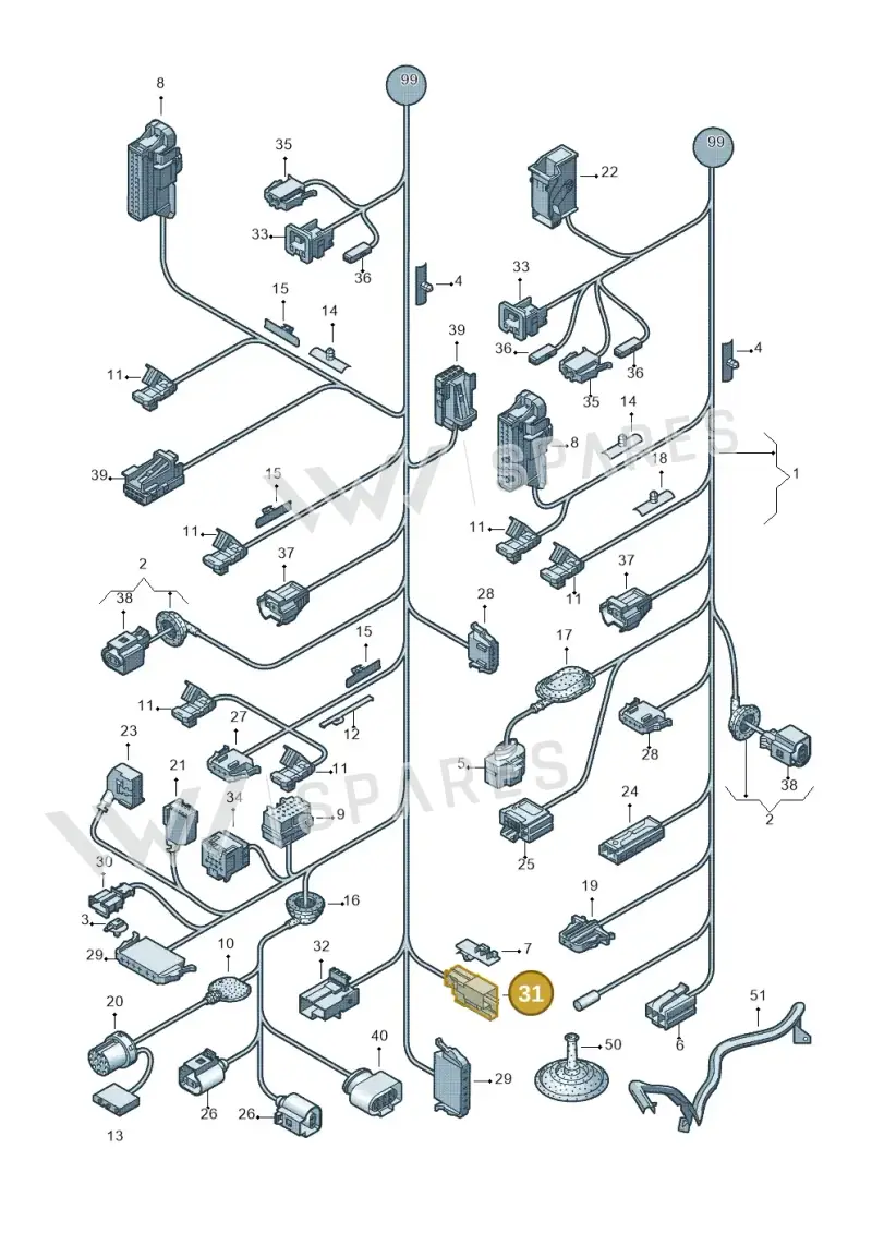 1J0973303 — Volkswagen Polo (2012-2014) diagram 672972010, position 31