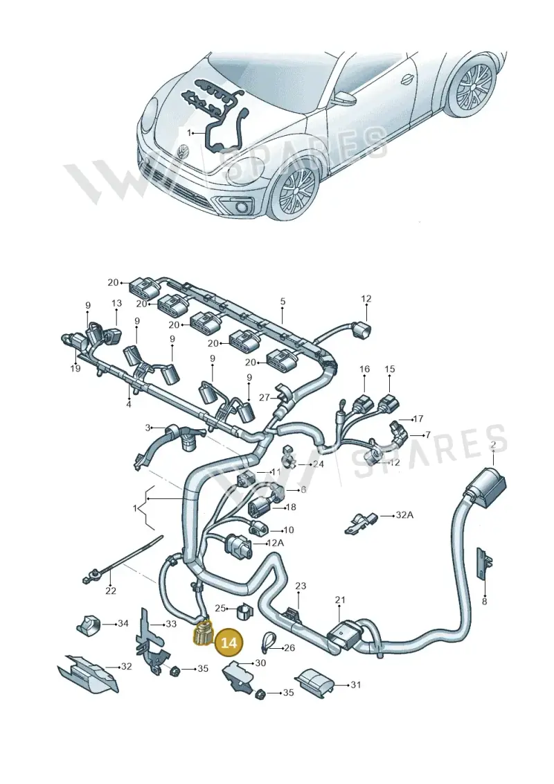 1J0973723G — Volkswagen Beetle (2016-2019) diagram 801971170, position 14