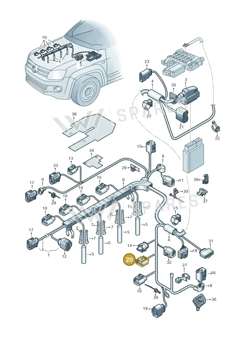 1J0973723 — Volkswagen Amarok twin cab (2022-) diagram 894971050, position 20