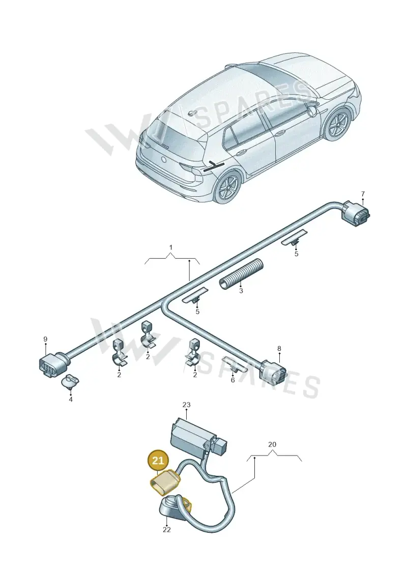 1J0973824 — Volkswagen Golf 2.0 BlueMotion (2019-2024) diagram 5h0972050, position 21