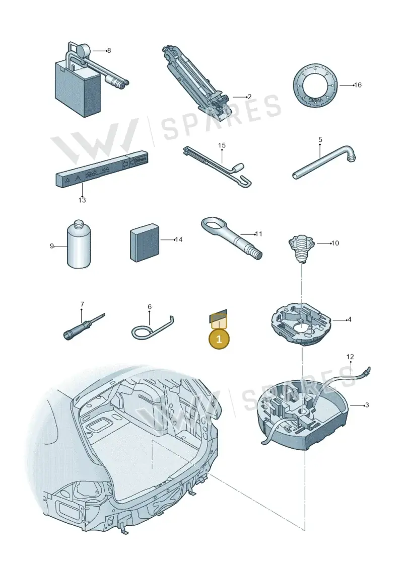 1K0010358R — Volkswagen Golf estate (2009-2013) diagram 684012000, position 1