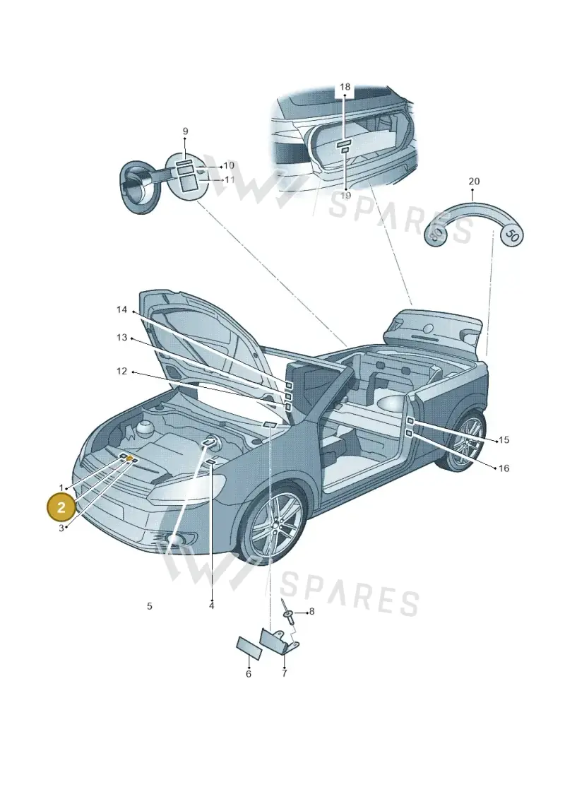 1K0010375P — Volkswagen Golf Cabriolet (2011-2016) diagram 718010000, position 2