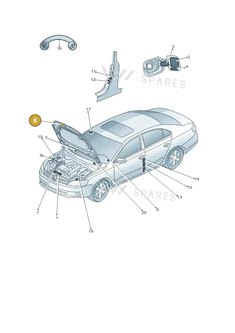 1K0010375P — Volkswagen Jetta (2014-2017) diagram 789010000, position 8