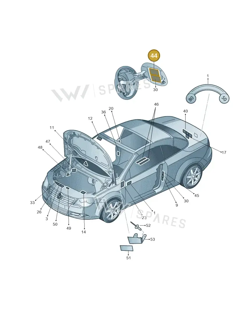 1K0010471Q — Volkswagen EOS 2.0 (2008-2010) diagram 482010000, position 44
