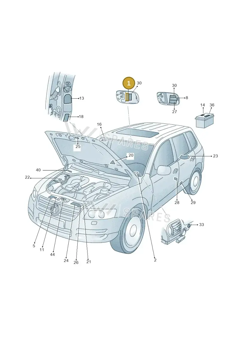 1K0010471Q — Volkswagen Touareg                08> (2007-) diagram 616010000, position 1