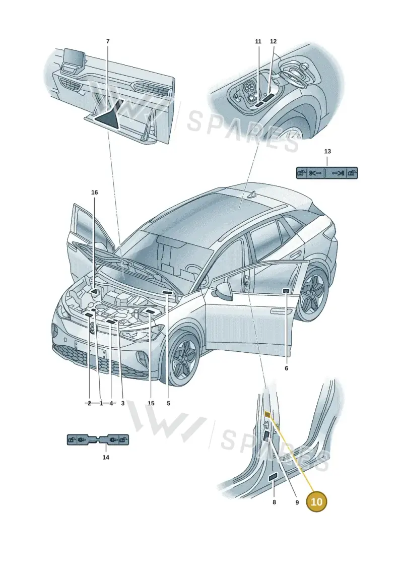 1K0010833P — Volkswagen ID.4 Pro (2020-2023) diagram 11a010000, position 10