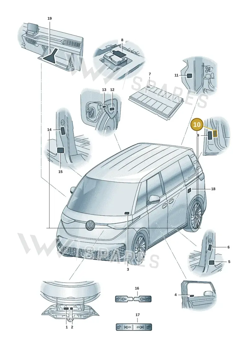 1K0010833P — Volkswagen ID.Buzz (2022-) diagram 15a010000, position 10