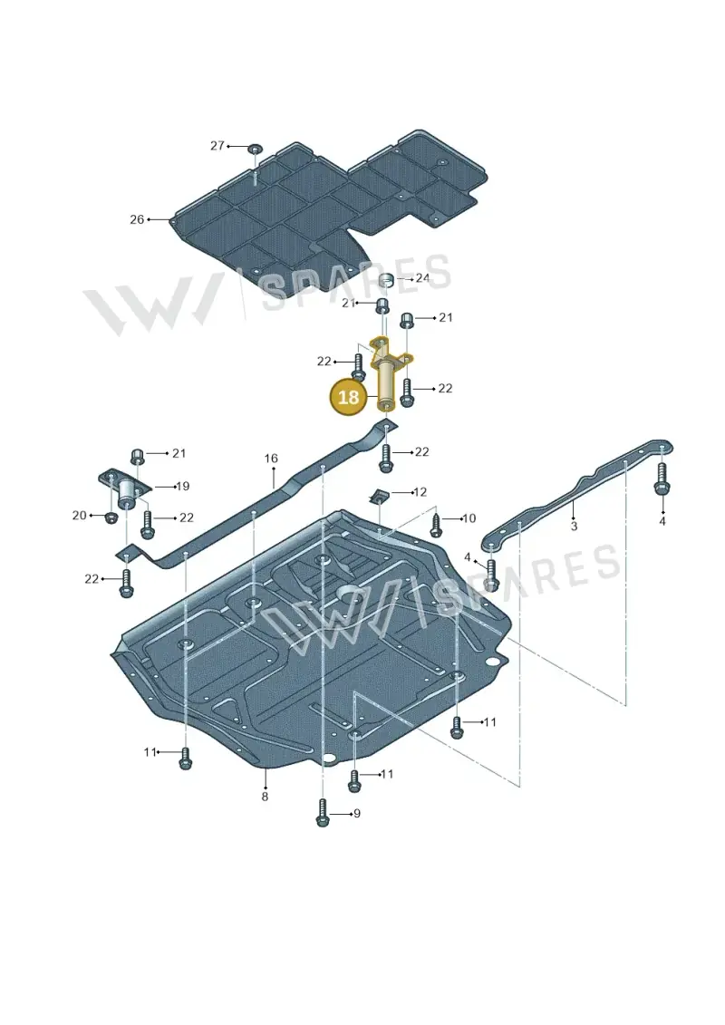 1K0018965E — Volkswagen Golf (2011-2013) diagram 420018000, position 18