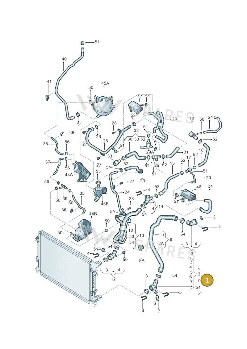 1K0121051T — Volkswagen JETTA                  06> (2005-) diagram 462121250, position 1