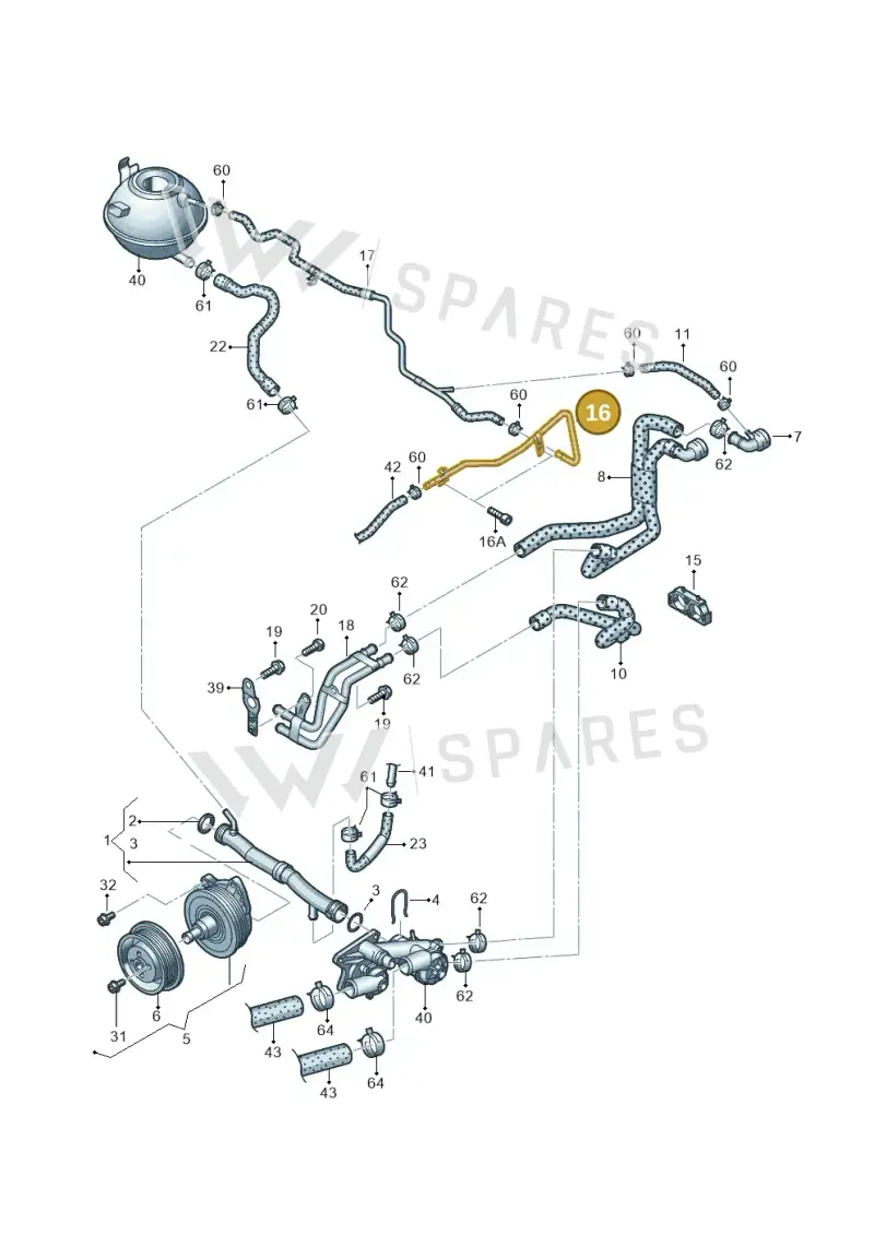 1K0121070CA — Volkswagen Beetle (2016-2019) diagram 712121150, position 16
