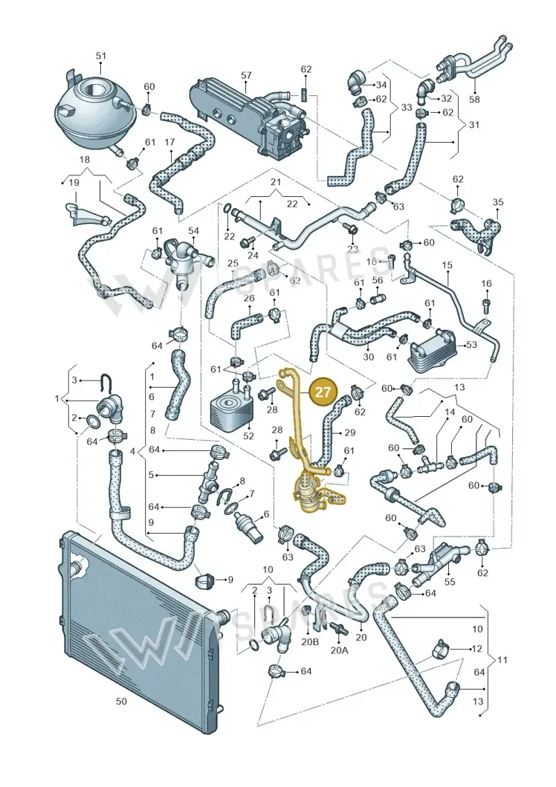1K0121070CF — Volkswagen New beetle (2011-2016) diagram 646121340, position 27