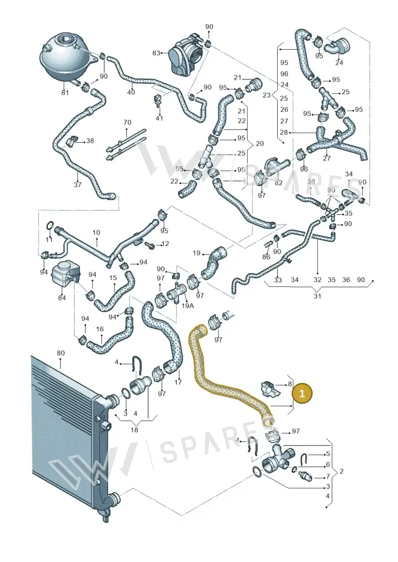 1K0121086N — Volkswagen Caddy Maxi Kombi (2010-2015) diagram 690121210, position 1