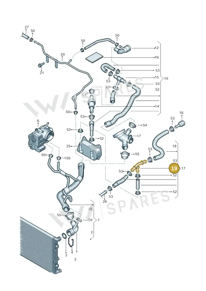 1K0121087N — Volkswagen Golf (2011-2013) diagram 474121360, position 19