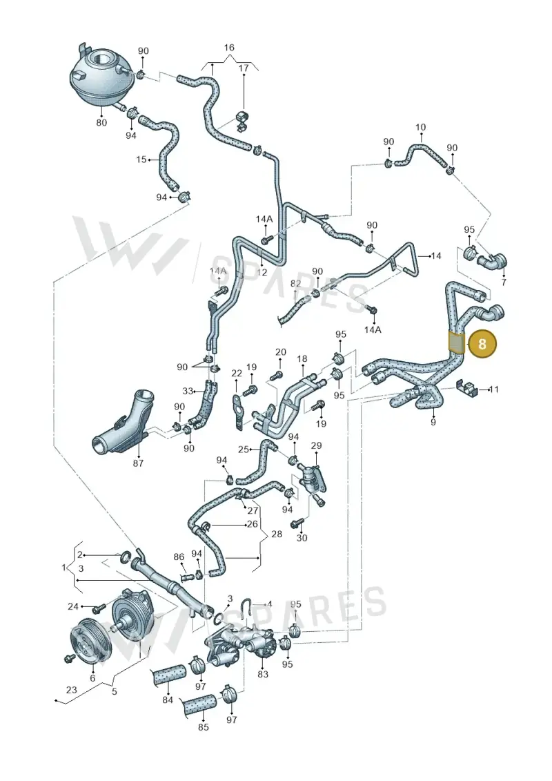 1K0121157EC — Volkswagen Passat CC (2011-2016) diagram 702121210, position 8